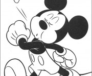 Coloriage et dessins gratuit Mickey siffle à imprimer
