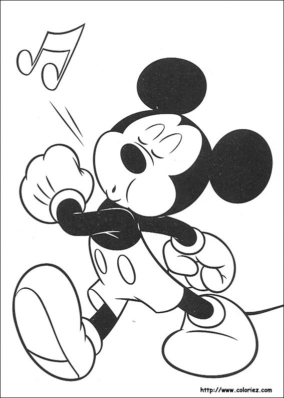 Coloriage et dessins gratuits Mickey siffle à imprimer