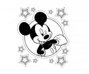 Coloriage et dessins gratuit Mickey simple à imprimer