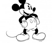 Coloriage et dessins gratuit Mickey sourit à imprimer