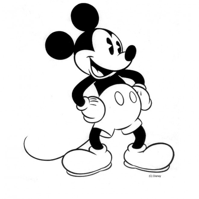 Coloriage et dessins gratuits Mickey sourit à imprimer