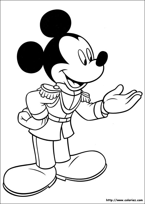 Coloriage et dessins gratuits Mickey un général à imprimer