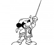 Coloriage Mickey un mousquetaire