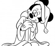 Coloriage Mickey veut dormir