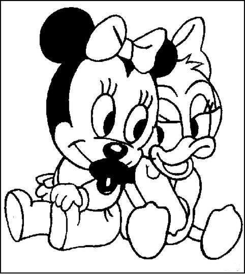 Coloriage Minnie Et Daisy Enfant Dessin Gratuit A Imprimer