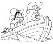 Coloriage Pluto, Dingo et Donald en voyage