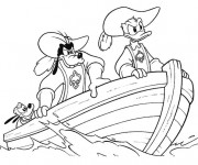 Coloriage Pluto, Dingo et Donald en voyage
