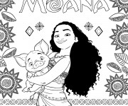 Coloriage Moana et Pua