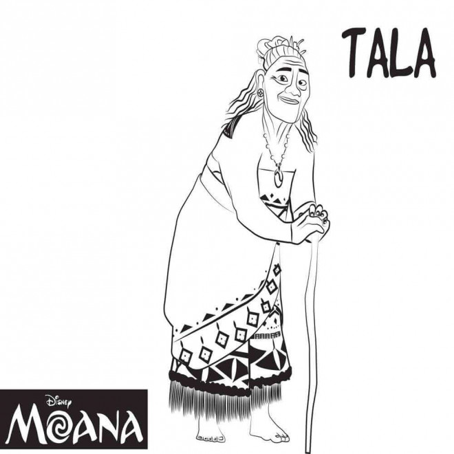 Coloriage et dessins gratuits Moana et sa grand-mère Tala à imprimer