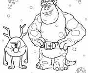 Coloriage Acad&eacute;mie des Monstres sur le th&egrave;me de No&euml;l