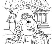 Coloriage Bob de Monstres Academy de Pixar en noir et blanc