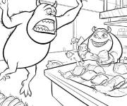 Coloriage Boo au restaurant de sushis