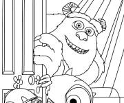 Coloriage Boo se cache de Sulley et Mike