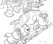 Coloriage Course de  Monstres Academy