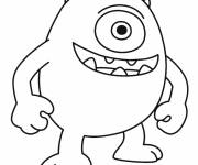 Coloriage Imagier Mike Wazowski simple