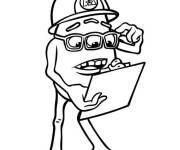 Coloriage Jeff Fungus &eacute;tudie le probl&egrave;me