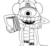 Coloriage L'&eacute;tudiant Mike Wazowski
