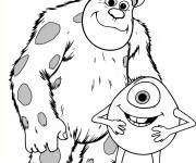 Coloriage Les deux personnages principaux de Monstres Academy