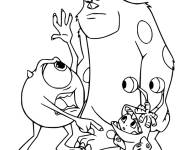 Coloriage Les petits Sullivan avec Mike et Boo