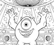 Coloriage Mike danse sous une boule disco