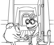 Coloriage Mike et son ami &agrave; porte l'acad&eacute;mie