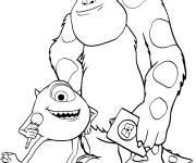 Coloriage Mike et Sulley ensemble