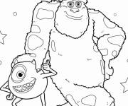 Coloriage Mike et Sullivan &agrave; motifs