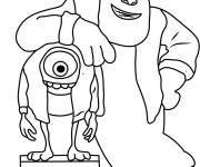 Coloriage Mike et Sully au crayon