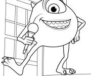 Coloriage Mike tenant le microphone