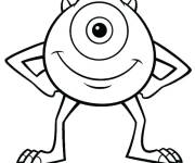 Coloriage et dessins gratuit Mike Wazowski en souriant à imprimer