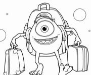 Coloriage Mike Wazowski part &agrave; l'universit&eacute;