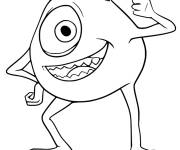 Coloriage et dessins gratuit Mike Wazowski se sent joyeux à imprimer