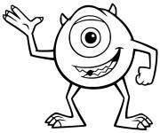 Coloriage et dessins gratuit Mike Wazowski te salue à imprimer