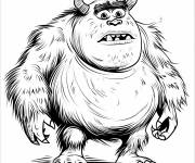 Coloriage Monstre Sulley d&eacute;taill&eacute;