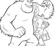 Coloriage Monstre Sullivan et le gar&ccedil;on