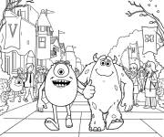 Coloriage Monstres de Monstres Academy dans la ville