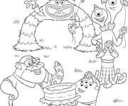 Coloriage Personnages dans Monstres Academy en fete