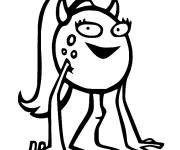 Coloriage Petite monstre f&eacute;minine de Monstres Academy
