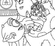 Coloriage Petits personnages de Monstres Academy