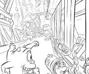Coloriage Poursuite entre Randall et Sulley