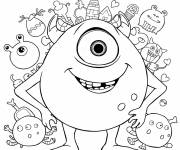 Coloriage Profil de Mike souriant