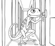 Coloriage Randall dans le couloir de l'acad&eacute;mie