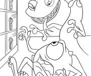 Coloriage Randall fait peur &agrave; Mike
