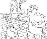 Coloriage Sc&egrave;ne de  Monstres Academy