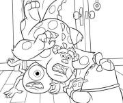 Coloriage Sc&egrave;ne dr&ocirc;le du film Monstres Academy
