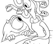 Coloriage sc&egrave;ne du film de Mike et Sullivan