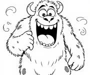 Coloriage Sulley dans une pose joyeuse