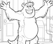 Coloriage Sulley qui sourit en ouvrant ses bras
