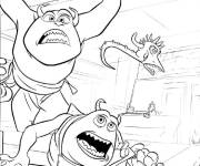 Coloriage Sullivan au boulot
