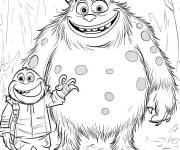 Coloriage Sullivan avec un monstre de l'acad&eacute;mie